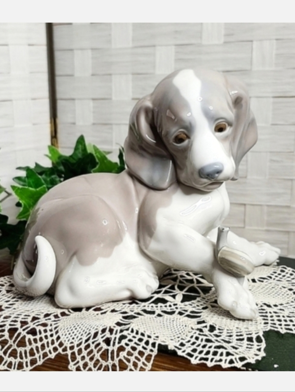 👉*MINT VTG* LLADRO PUPPY DOG WITH SNAIL FIGURE #1139 ~PORCELAIN ~EXCELLENT
